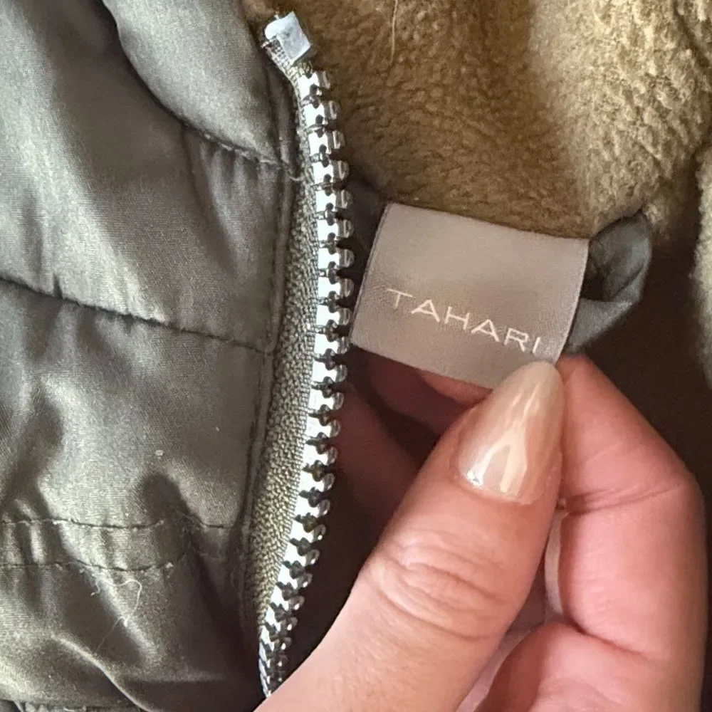 Tahari Olive Green Winter Jacket Puffer